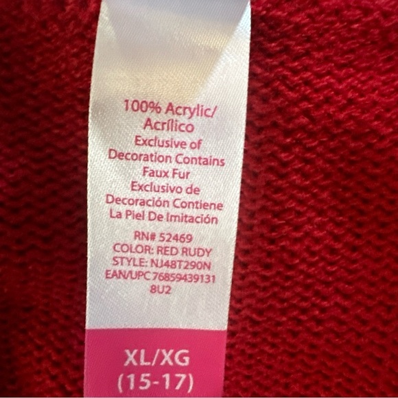 Ugly Christmas Sweater Juniors Womens 3D Pop Out Reindeer Tinsel Bell Medium - Picture 10 of 10